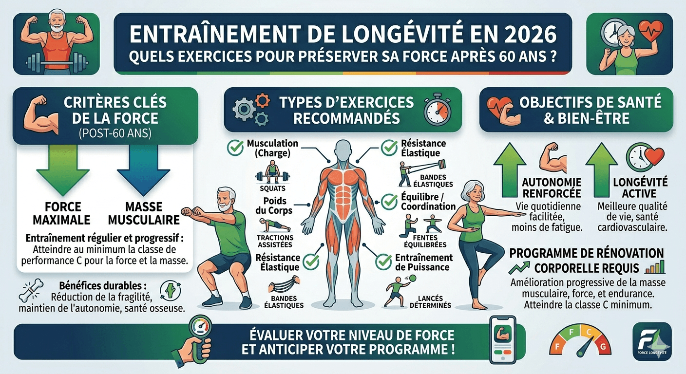 Entraînement de longévité en 2026 : Quels exercices pour préserver sa force après 60 ans ?